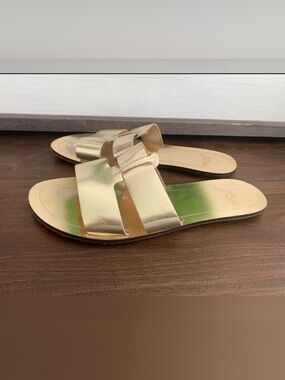 J.Crew leather gold sandals - size 8.5